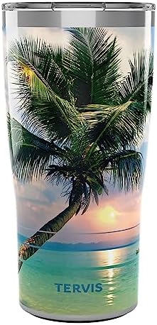 Tervis Sunset in Paradise Made in USA Double Walled Insulated Tumbler Travel Cup Keeps Drinks Cold & Hot, 24oz, Classic