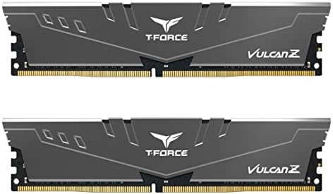 TEAMGROUP T-Force Vulcan Z DDR4 16GB Kit (2x8GB) 3200MHz (PC4-25600) CL16 Desktop Memory Module Ram (Gray) - TLZGD416G3200HC16CDC01