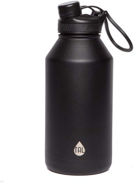 Tal Water Bottle Double Wall Insulated Stainless Steel Ranger Pro - 64oz - Black