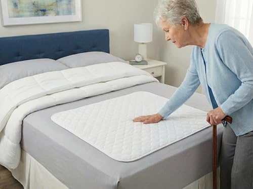 RMS Ultra Soft 4-Layer Washable and Reusable Incontinence Bed Pad, 34"x36" | Premium Quilted Bed Pad for Incontinence, waterproof reusable protector helps keep mattresses, furniture and wheelchairs dry