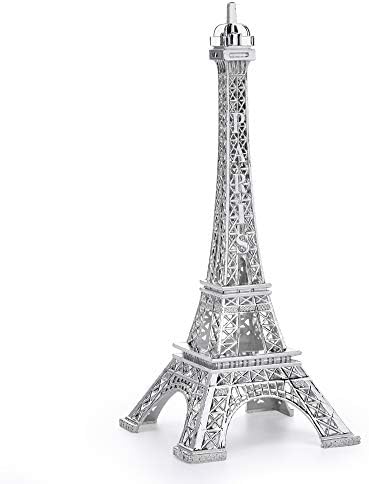 ESHATO Gold Metal Eiffel Tower Statue, 7inch Decorative Figurine Replica Stand Holder for Cake Topper Table Decor Gift Party Home Decoration