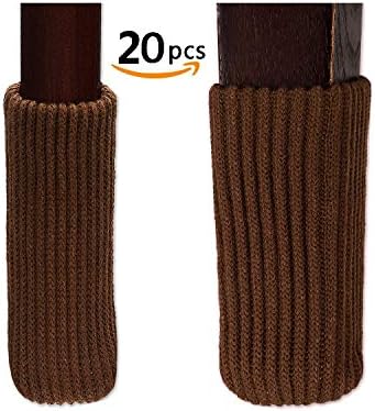 TEKEFT 20 pcs Knitting Wool Furniture Socks Chair Leg Socks Furniture Sliders That Protect Hardwood Floors from Scratches Socks Gifts