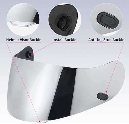 VCOROS Motorcycle Helmet Face Shield Visor Repalcement for HJ-09 CL-15 CL-17 CL-16 CL-SP AC-12 FS-10 CS-R1 IS-16 CS-R2 Shield (Smoke)