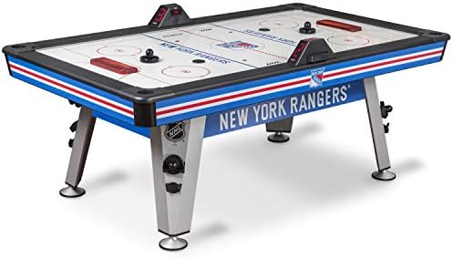 NHL 84" Air Hockey Tables - New York Rangers, Boston Bruins, Detroit Red Wings - Wrap-Around Goal; LED Scoring; 4 Pucks & Pushers | Wrap-Around Goal