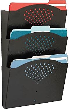 Safco Wall Mounted Literature Organizer, Single Pocket Rack for Documents Paper Magazines and More, Steel, Black