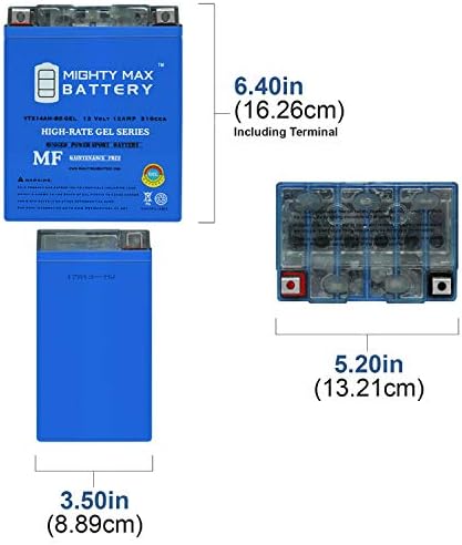 Mighty Max Battery YTX14AH-BS Gel 12V 12Ah Battery for Polaris 500 All Models 1999-2012