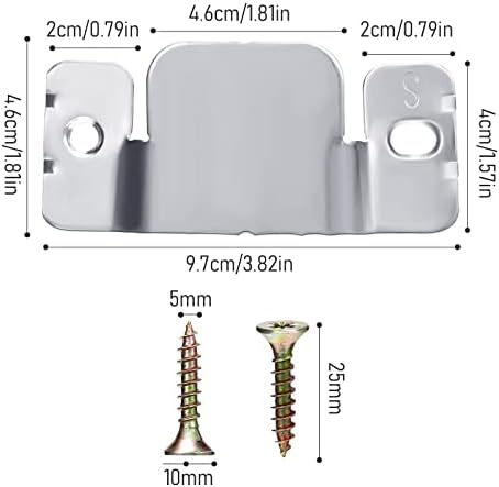 Mudder 4 Pieces Sectional Couch Connectors Metal Couch Clips Sectional Sofa Connector Interlocking Furniture Connector Bracket with Hardware