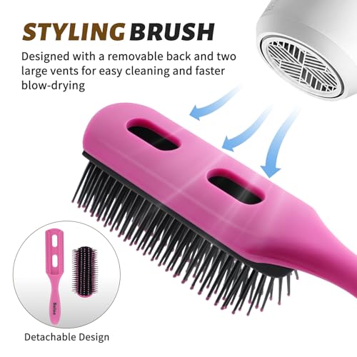 Hair Brush for Men and Women, 4Pcs Brush and Comb Set Detangling All Hair