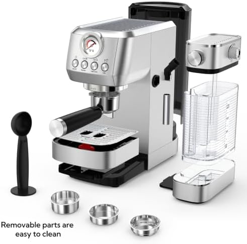 MAttinata 1633L Espresso Machine, Cappuccino Machine with Auto Milk Frother | 20 Bar Coffee Maker, Italian Pump, Fast Heating, Self Cleaning