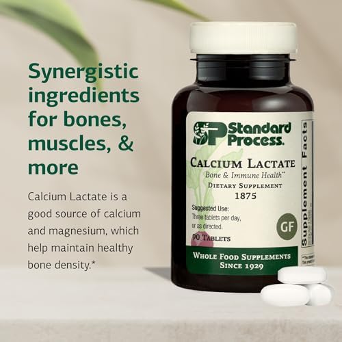 Standard Process - Calcium Lactate Powder - Bone Health & Immune Support - Calcium Magnesium Supplement for Bone Strength & Blood Health - Non-Dairy, Soy & Gluten-Free - 12 oz