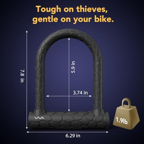 Bike Lock Heavy Duty Anti Theft, Long Shackle Bike U Lock with Keys, 4FT Security Cable and Mounting Bracket for Bicycle, Ebike, Scooter