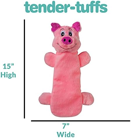 SmartPetLove Snuggle Puppy Tender Tuffs - Water Bottle Cruncher with Puncture Resistant Squeaker - Pig Bottle Cover Dog Toy