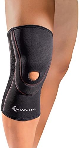 MUELLER Sports Medicine Breathable Open Patella Knee Sleeve, Knee Pain Relief Support for Men and Women, Ideal for Arthritis, Sprains, Black, Large