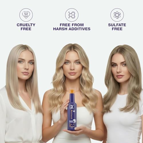 GK HAIR Silver Bombshell Purple Shampoo with Vitamin B5 9.5 Oz | Sulfate-Free Purple Toning Shampoo — Removes Brassy, Yellow & Orange Tones from Blonde, Gray, Silver & Bleached Hair