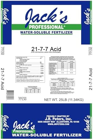 Jack's Professional 21-7-7 Water Soluble Fertilizer, 25lb | Powdered, Targeted Micronutrient Package, Rapid Correction of High pH Situations