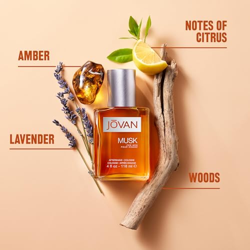 Jovan Musk for Men Eau de Cologne Spray 3 fl oz (Pack of 1), Notes of Carnation, Lavender, and Amber, Men's Fragrance, Long Lasting, Everyday Fragrance, Travel Size