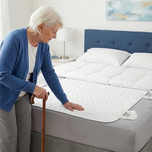 RMS Ultra Soft 4-Layer Washable and Reusable Incontinence Bed Pad, 34"x36" | Premium Quilted Bed Pad for Incontinence, waterproof reusable protector helps keep mattresses, furniture and wheelchairs dry
