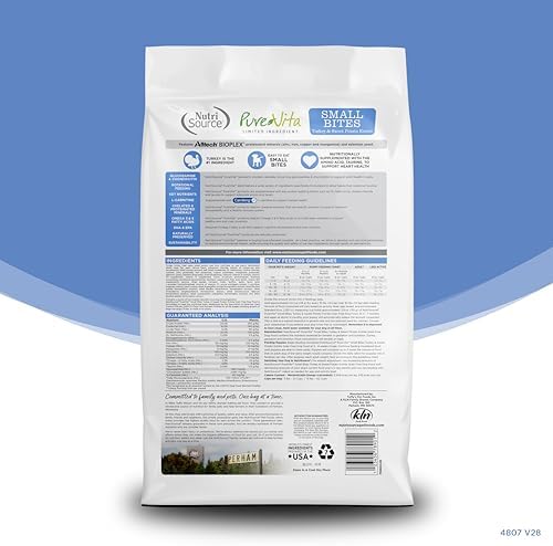 Pure Vita Grain Free Turkey & Sweet Potato Small Bites Dog Food 5lb