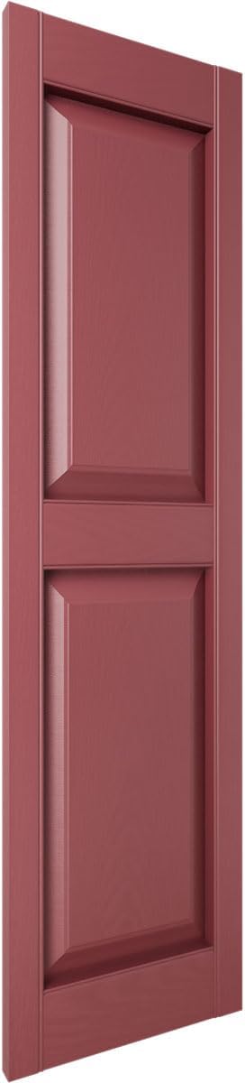Mid America 00021247002 Standard Size Williamsburg Double Panel Vinyl Shutters, w/Installation Shutter-Lok's & Matching Screws (Per Pair), 002, 12"W x 47"H, Black
