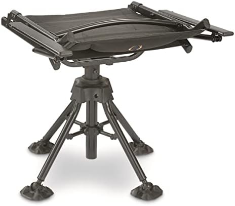 360º Swivel Hunting Blind Chair with Armrests, 300 lbs Capacity, Folding, Lightweight, Portable, Padded Cushion Hunting Seat, Hunt Gear and Equipment