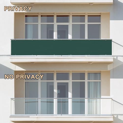 SUNLAX 3'x10' Black Balcony Privacy Screen Fence Windscreen 90% UV Block