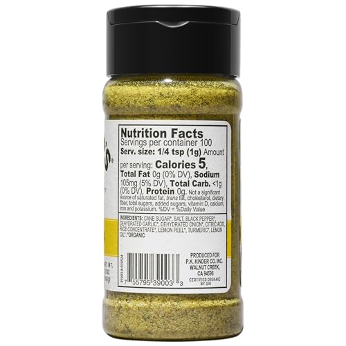 Kinder's Organic Buttery Garlic Salt, Premium Quality Seasoning, MSG Free and USDA Certified Organic, 2.75 oz