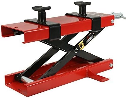 ZENY Motorcycle Lift, Motorcycle Center Scissor Lift Jack with Saddle & Safety Pin, 1100 LBS Capacity Steel Jack Hoist Stand for Motorcycles, ATVs