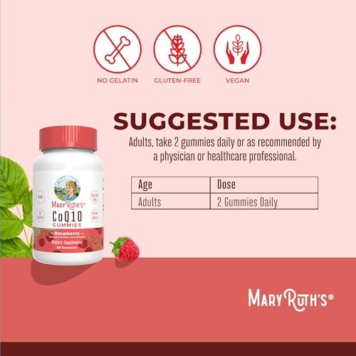 MaryRuth Organics CoQ10 Gummies | Coenzyme Q10 | Gummy Supplements for Heart Health & Cellular Health | Antioxidant | CoQ10 120 mg | Vegan | Non-GMO