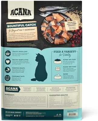 ACANA Dry Cat Food Bountiful Catch Salmon Catfish and Herring 4lb Bag