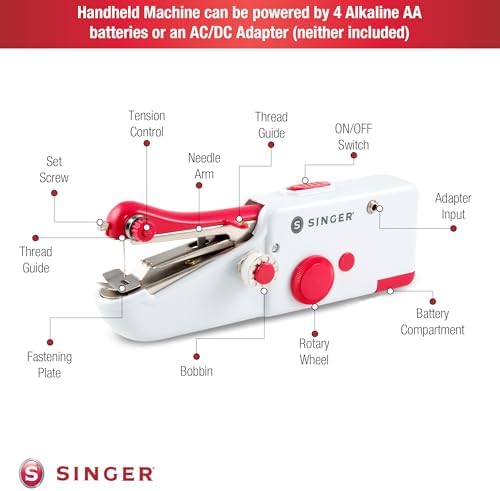 SINGER Stitch Sew Quick™ Portable Handheld Cordless Mending Machine | Cordless handheld mending machine for fast repairs on curtains