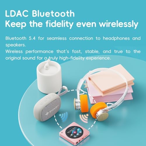 FIIO DISC Portable HiFi Music Player, Dual DAC Digital Audio Player with 3.5mm & 4.4mm Outputs, Bluetooth 5.4 LDAC,Touchscreen (Black)