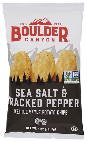 Boulder Canyon, Chips Potato Sea Salt Cracked Pepper, 5 Ounce