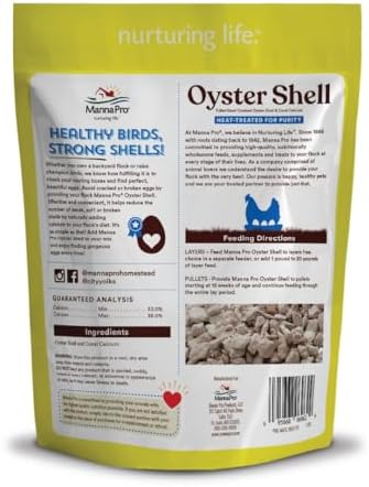 Manna Pro Crushed Oyster Shell for Chickens, Calcium Supplement, 5 lb Bag