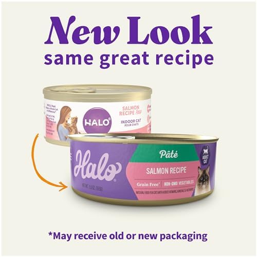 Halo Wet Cat Food Real Chicken Recipe, Grain-Free Wet Pate, Canned Cat Food for Extra Hydration, 5.5 Oz Can (Pack of 12)