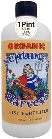 Neptune's Harvest Fish Fertilizer (2-4-1) - Organic Liquid Plant Fertilizer - Fish Hydrolysate for Vegetables, Flowers, Fruit, Trees, Grass - Indoor and Outdoor Plant Food (Gallon)