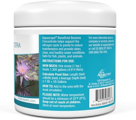 Aquascape Dry Beneficial Bacteria for Pond and Water Features, 8.8 Ounce (Pack of 1), 98948 , white