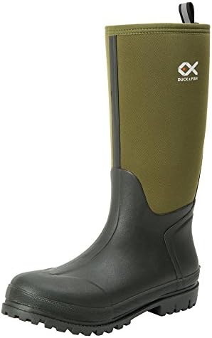 Duck and Fish Men 16 inches Fishing Hunting Neoprene Rubber Molded Outsole Knee Boot