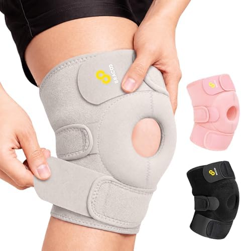 Bracoo Knee Support Brace for Men Women, Adjustable Compression Sleeve Wrap Patellar Pad Tendon - Arthritis Pain, meniscus tear, Injury Recovery, Running, Workout, KS10