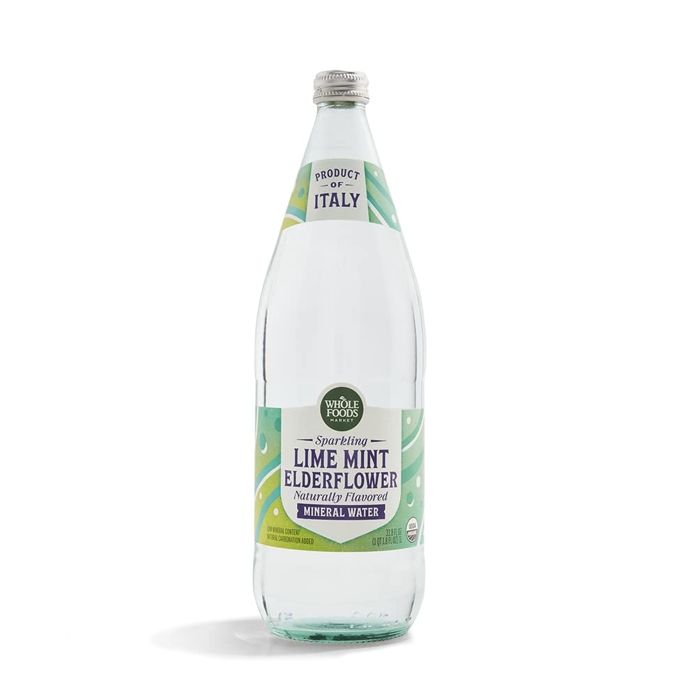 Whole Foods Market, Lemon Sparkling Mineral Water, 16.9 Fl Oz, 6 Count