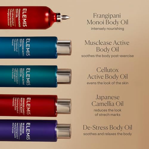 ELEMIS Japanese Camellia Body Oil Blend for Stretch Marks, 100ml | Luxuriously lightweight body oil nourishes, conditions