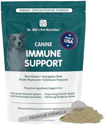 Dr. Bill’s Canine Immune Support | Boosts Dog Immunity and Health with Colostrum, Beta Glucan, Turkey Tail Mushroom