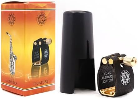 Alto Saxophone Ligature Fastener Compact Durable Artificial Leather for Alto Saxophone Rubber Mouthpiece