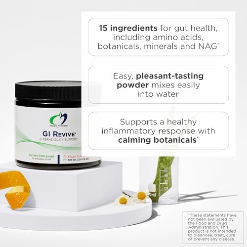 Designs for Health GI Revive Gut Health Powder - L Glutamine & Citrus Pectin for Digestive Health + Slippery Elm