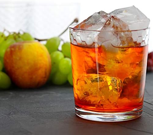 Circleware Paragon Double Old Fashioned Whiskey Glass, Set of 4 Kitchen Drinking Glasses Glassware for Water, Juice, Ice Tea, Beer