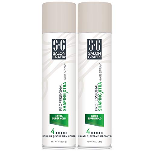Salon Grafix Shaping Hair Spray - Brushable and Freshly Scented Hairspray for Women and Men - Professional Quality Result - Extra Super Hold - 2 pc
