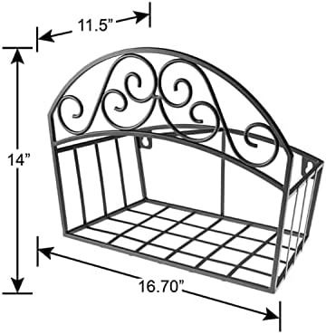 Liberty Garden Products 241 Decorative Black Garden Hose Butler with Shelf, Holds 125-Feet 14 x 6.7 x 11.5