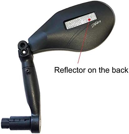 Hafny New Handlebar Bike Mirror, HD,Blast-Resistant, Glass Lens, Reflector (HF-M903LS-FR05 (Bar End Fitting Left Side, Silver Glass))