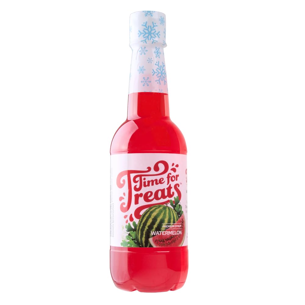 Time For Treats 3-Pack Tropical Punch, Watermelon, Lime Syrup 16.9 Fluid Ounce Per Bottle for Snow Cones, Homemade Sodas, Cocktails, Coffee, Baking and More