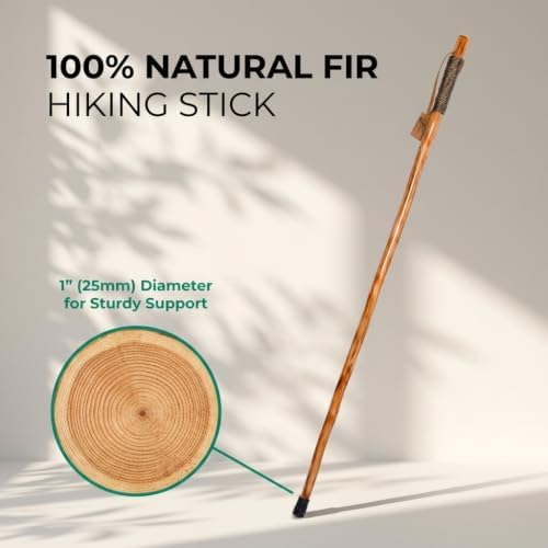 FOREST PILOT One Piece Fir Wood Hiking Stick 48 inches