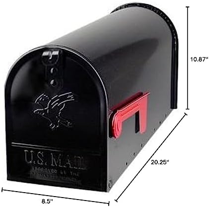Architectural Mailboxes Elite Classic Galvanized Steel Post Mount Black Mailbox